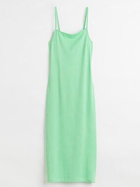 H&M | Dresses | White And Silver Shimmer Slip Dress | Poshmark